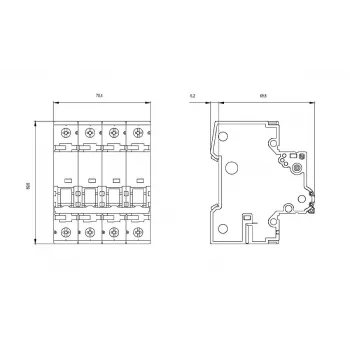 Siemens 5SY66166 automatinis jungiklis 3P+N B16 16A 6kA 230/400V AC