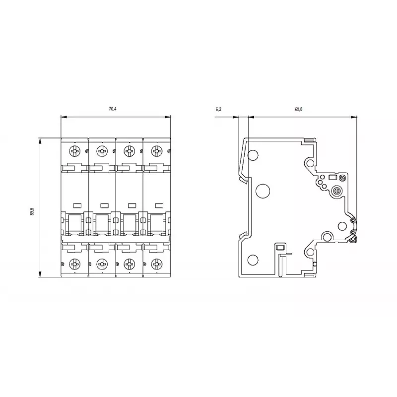 Siemens 5SY66166 automatinis jungiklis 3P+N B16 16A 6kA 230/400V AC