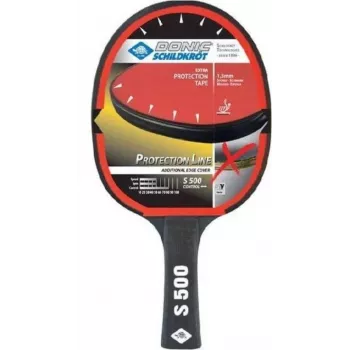DONIC SCHILDKRÖT Protection Line S500 mokomasis stalo teniso raketė, juoda/raudona, Jade lygusis gumos