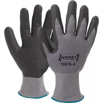 HAZET 1987N-4 mechaniko pirštinės, 9 dydis (L) – sintetinės odos delnas, pralaidžios, EN 388