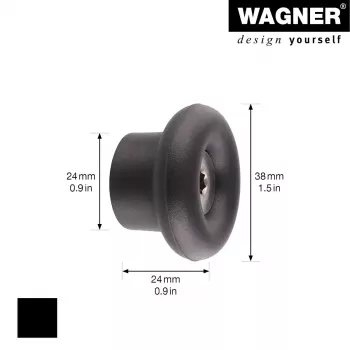 Wagner design yourself DOT GH 0201 sieninis kabliukas, juodas, 1 kabliukas, tvirtinamas varžtais, plastikinis 17020121