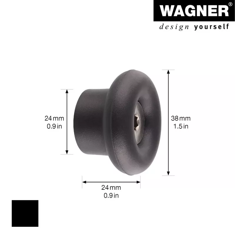 Wagner design yourself DOT GH 0201 sieninis kabliukas, juodas, 1 kabliukas, tvirtinamas varžtais, plastikinis 17020121