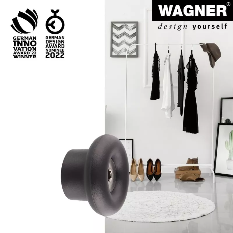Wagner design yourself DOT GH 0201 sieninis kabliukas, juodas, 1 kabliukas, tvirtinamas varžtais, plastikinis 17020121