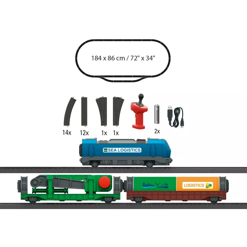 Märklin 29349 H0 startinis rinkinys „Container Logistics“ su 232 klasės dyzeliniu lokomotyvu ir 3 konteinerių platformomis