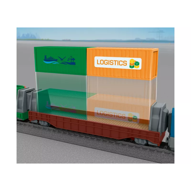 Märklin 29349 H0 startinis rinkinys „Container Logistics“ su 232 klasės dyzeliniu lokomotyvu ir 3 konteinerių platformomis