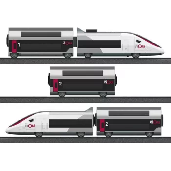 Märklin TGV Duplex H0 5 dalių skaitmeninis traukinio rinkinys su Mobile Station 2, baltas/juodas 029406