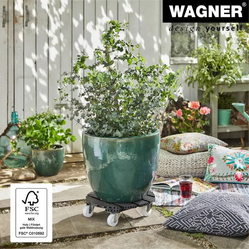 WAGNER design yourself augalų volelis GH0558 plastikinis, Ø 38,5 cm, tamsiai žalias, apvalus, 1 vnt. 20055801