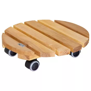 WAGNER Multiroller ERLE soft rund Ø34cm augalų vežimėlis, masyvaus alksnio medienos, 100 kg, 3 sukamosios ratukai, apsaugantys grindis 20026201