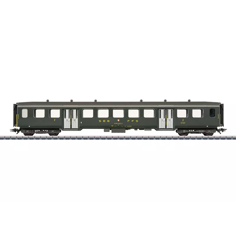 Märklin 043373 H0 SBB 2 klasės lengvasis plieninis keleivinis vagonas