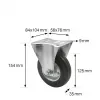 Wagner design yourself fiksuotas ratukas RO 8124, sidabrinis, 50 mm ratas, 40 kg apkrova, 4812401