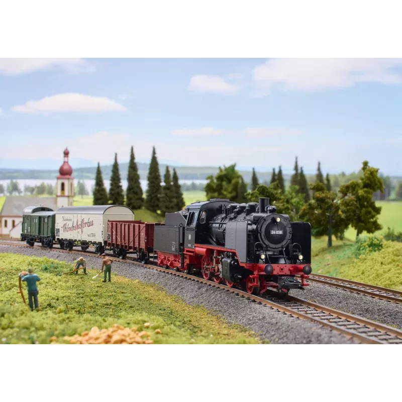 Märklin 29249 H0 skaitmeninis startinis rinkinys - vietinis krovininis traukinys su DB klasės 24 garvežiu