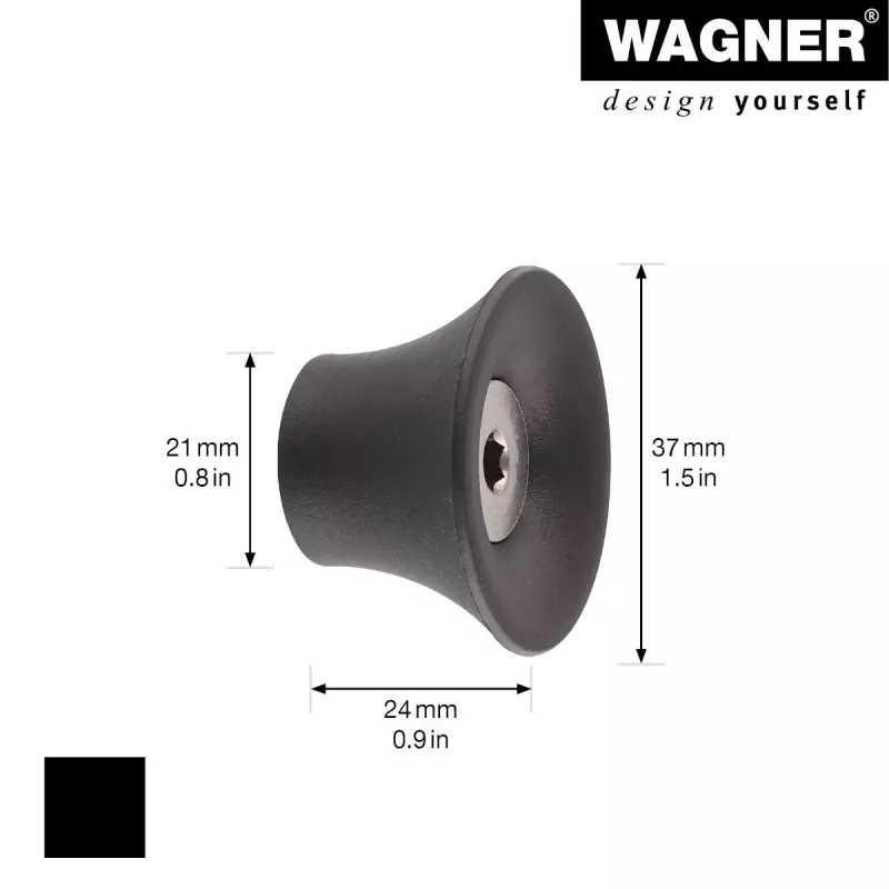 Wagner design yourself TULIP drabužių kablys GH 0301, 1 kablys, juodas 17030121