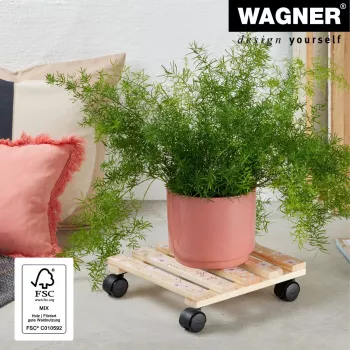 WAGNER design yourself augalų vežimėlis GH0646 kvadratinis medžio motyvas 29 x 8 cm 20064601