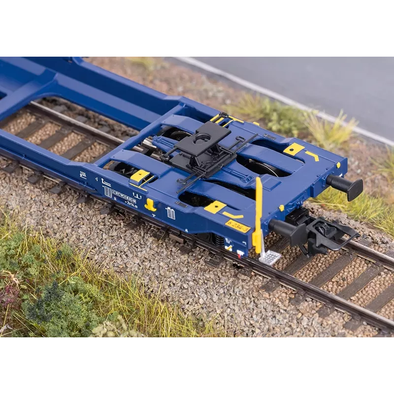 Märklin 47474 Sdggmrss dvigubos kišenės vagonas H0 1:87 kobalto mėlyna 393 mm