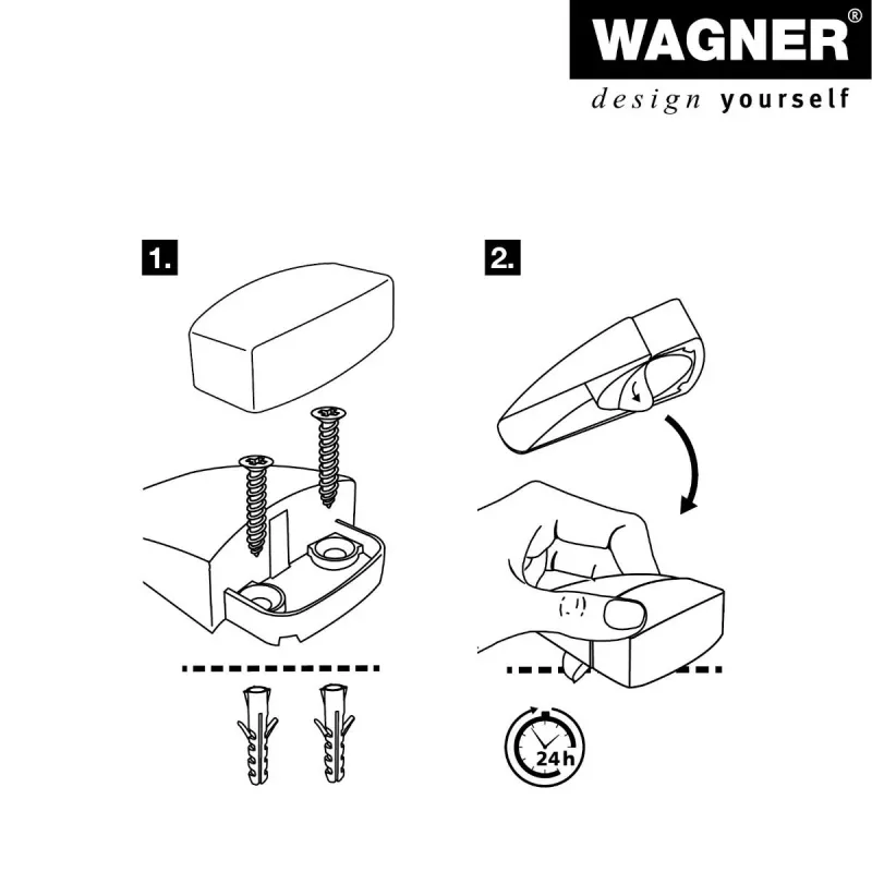 Wagner design yourself EH 5150 grindinis durų ribotuvas, cinko lydinio ir plastiko, matinis nikelis, 45 mm aukščio 15515011