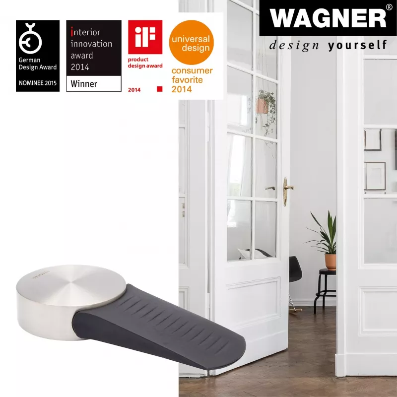 Wagner Design Yourself EH 5116 durų stabdiklis, cinko lydinio su guminiu amortizatoriumi, Ø 50 mm, matinis nikelis 15511611