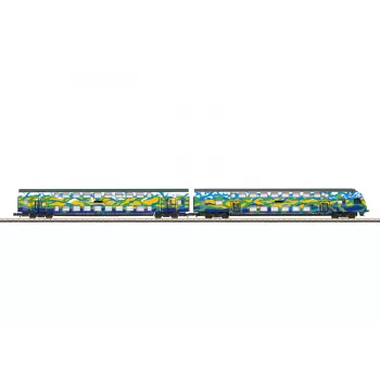 Märklin 87307 Z mastelio dviejų aukštų vagonų rinkinys Touristik 2 DB AG (1:220, 2 vagonai)