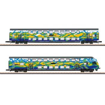 Märklin 87307 Z mastelio dviejų aukštų vagonų rinkinys Touristik 2 DB AG (1:220, 2 vagonai)