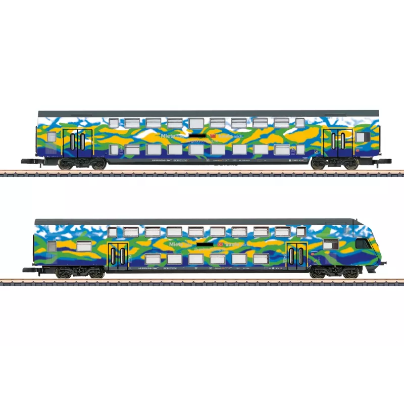 Märklin 87307 Z mastelio dviejų aukštų vagonų rinkinys Touristik 2 DB AG (1:220, 2 vagonai)