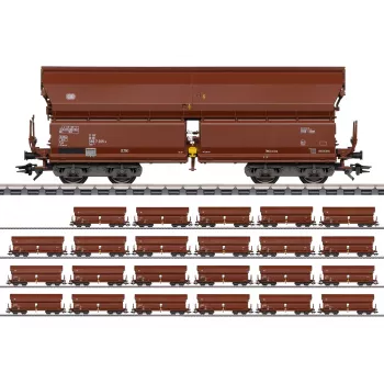 Märklin 000730 H0 24 dalių rinkinys slenkančio stogo vagonai Tals 968 DB IV epocha AC