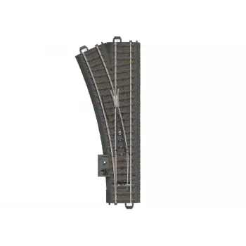 Märklin H0 C-Track kairės pusės iešmas 188,3 mm su integruotu balastu, 24,3° 24611