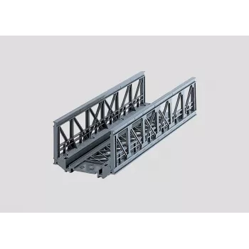 Märklin 07262 gardinės konstrukcijos tiltas HO mastelio modelių geležinkeliams – pilkas plastikinis vieno kelio tilto rinkinys, ilgis 360 mm