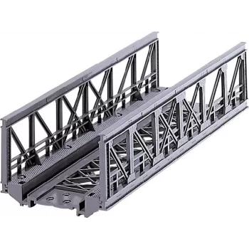 Märklin 07262 gardinės konstrukcijos tiltas HO mastelio modelių geležinkeliams – pilkas plastikinis vieno kelio tilto rinkinys, ilgis 360 mm