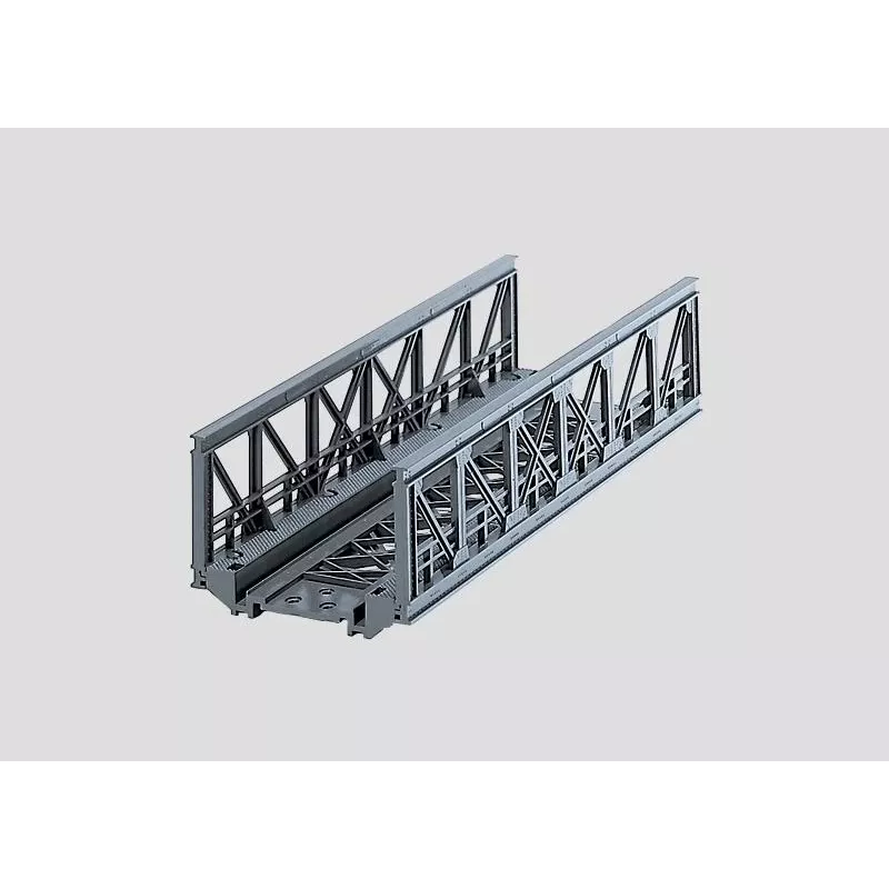 Märklin 07262 gardinės konstrukcijos tiltas HO mastelio modelių geležinkeliams – pilkas plastikinis vieno kelio tilto rinkinys, ilgis 360 mm