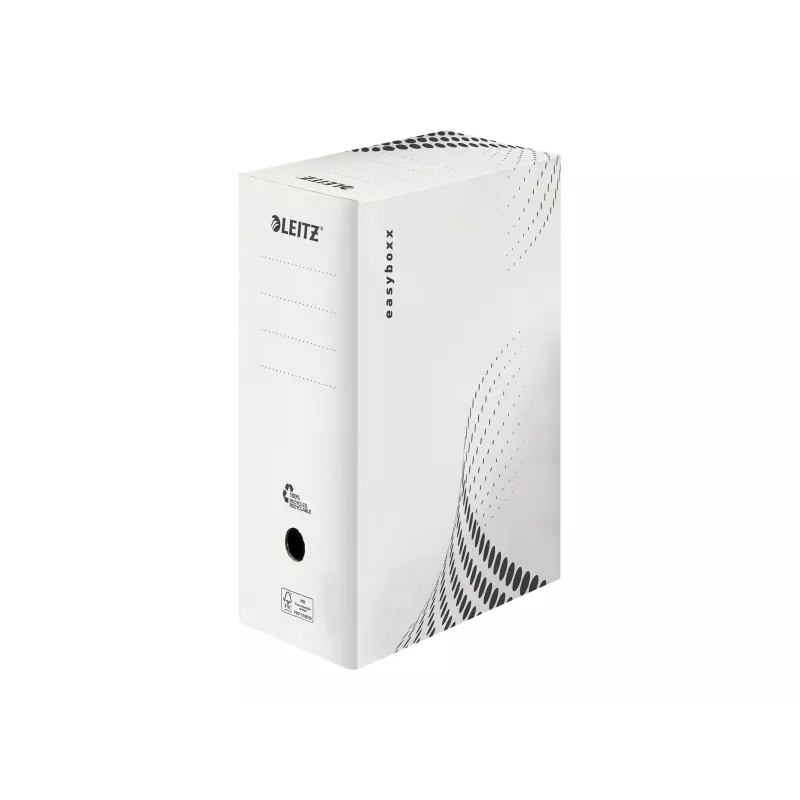 LEITZ easyboxx archyvinė dėžė balta, 150 mm vidinis plotis, 25 vnt., perdirbtas gofruotasis kartonas
