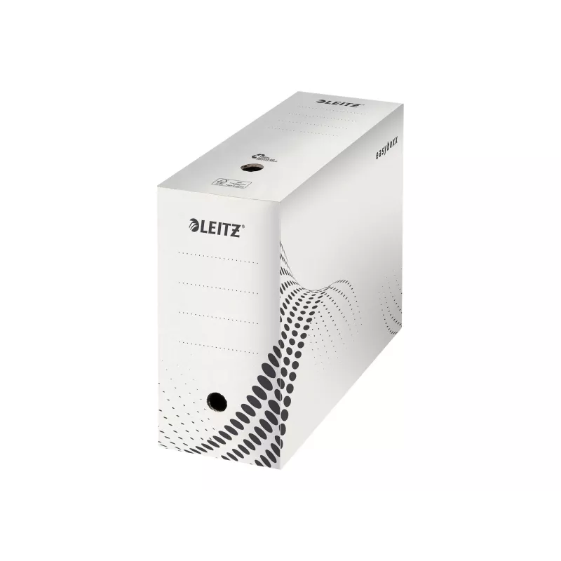 LEITZ easyboxx archyvinė dėžė balta, 150 mm vidinis plotis, 25 vnt., perdirbtas gofruotasis kartonas