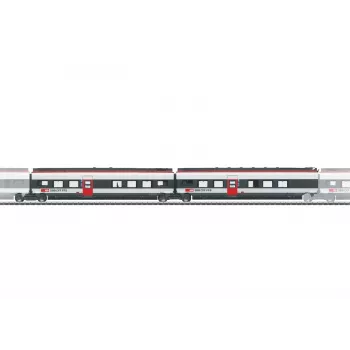 Märklin 043452 H0 papildomas vagonų rinkinys 2 Giruno SBB traukiniui, 2 tarpiniai vagonai, VI epocha
