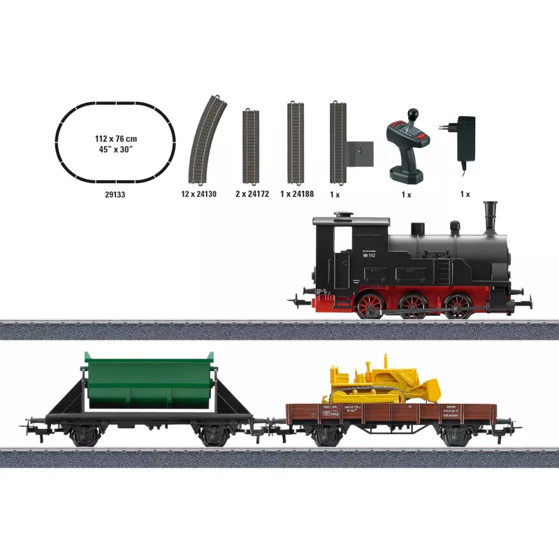Märklin 29133 HO mastelio krovininio traukinio pradinis rinkinys su baterijomis ir infraraudonųjų spindulių nuotolinio valdymo pultu
