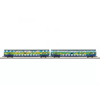 Märklin 87306 Z dviejų aukštų vagonų rinkinys Touristik 1 DB AG - 2 tarpiniai dviejų aukštų vagonai