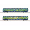 Märklin 87306 Z dviejų aukštų vagonų rinkinys Touristik 1 DB AG - 2 tarpiniai dviejų aukštų vagonai