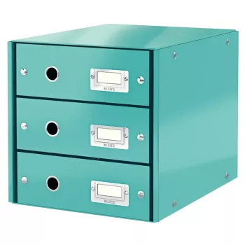 Leitz Click & Store dokumentų stalčius, turkio spalvos, 3 stalčiai, A4, 6048-00-51