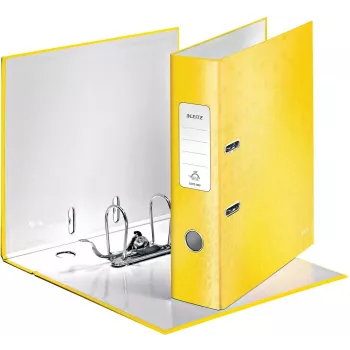 Leitz 180° WOW A4 segtuvas su svirtimi, geltonas, 80 mm nugarėlė, 600 lapų, kartoninis, 10050016