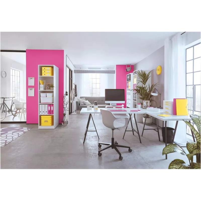 Leitz 180° WOW A4 segtuvas su svirtimi, geltonas, 80 mm nugarėlė, 600 lapų, kartoninis, 10050016