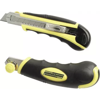 Brüder Mannesmann universalus peilis su Softgrip, automatiniu geležtės reguliavimu, 18 mm laužiama geležte, 60100