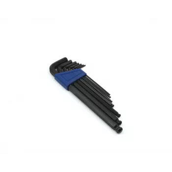Brüder Mannesmann M 299 7 dalių L formos šešiabriaunių raktų rinkinys, chromo vanadžio plienas, metriniai 2,5-10 mm, DIN 911, satino chromu padengtas, su plastikiniu laikikliu