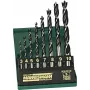 Brüder Mannesmann M54308 medienos grąžtų rinkinys, 8 vnt., 3–10 mm, centruojančiu antgaliu, iš anglinio plieno, plastikiniu dėklu