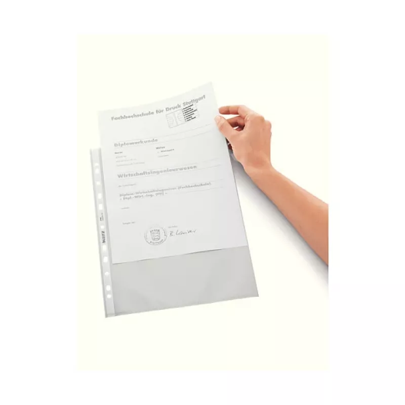 LEITZ 47960000 A4 perforuotas kišenė, polipropilenas 0,07 mm, permatoma, 100 vnt.