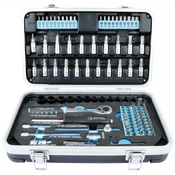 BRÜDER MANNESMANN QUANTOOL Q25003 116 dalių 1/4 inch šešiakampio antgalių rinkinys su apsauginiais antgaliais