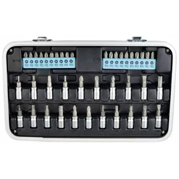 BRÜDER MANNESMANN QUANTOOL Q25003 116 dalių 1/4 inch šešiakampio antgalių rinkinys su apsauginiais antgaliais