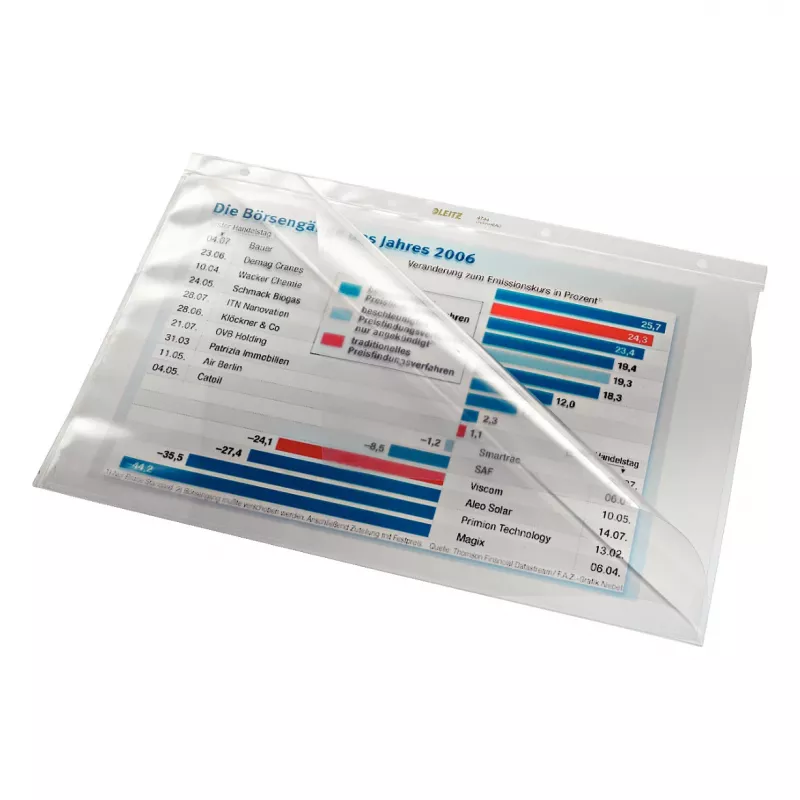 Leitz 4744-0000 permatomas PVC A4 dokumentų viršelis, 2 skylių, 50 vnt.