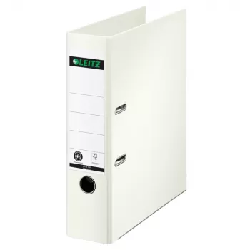 LEITZ 180° segtuvas su svirtimi A4, 80 mm, baltas, viso popieriaus viršeliu, 1007-00-01