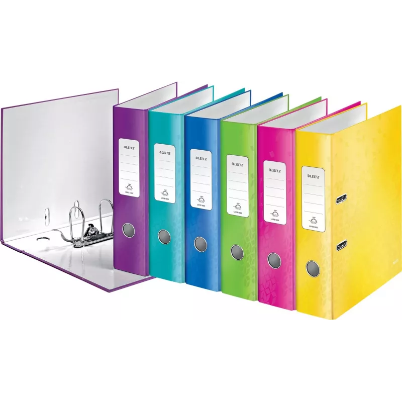 LEITZ WOW 180° svirtinio mechanizmo segtuvas A4, 80 mm, įvairių spalvų (10 vnt. paketas) 1005-10-99