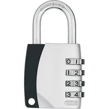 ABUS 155/40 kombinuota spyna su 4 skaitmenų kodu, aliuminio korpusas, grūdinto plieno lankas, sidabrinė ABVS30890