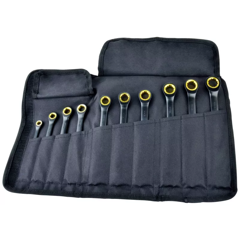 BRÜDER MANNESMANN Q25210 Quantool kombinēto uzgriežņu atslēgu komplekts, 10 gab., 8-19 mm