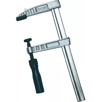 Brüder Mannesmann Industrial Screw Clamp DIN 5117, 120 mm Clamping Width, 60 mm Throat Depth, Malleable Cast Iron, Blue 90425