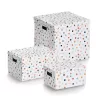 Zeller Dots dėžė su dangčiu, balta su taškeliais, 25 x 35 x 20 cm, 14475